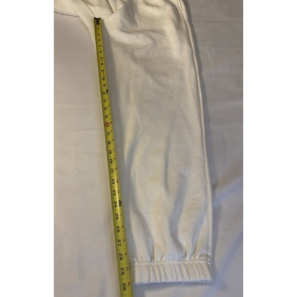 LEFT ON FRIDAY Sports & Rec White Jogger Sweatpants Women Large Cotton Lounge - Picture 12 of 12
